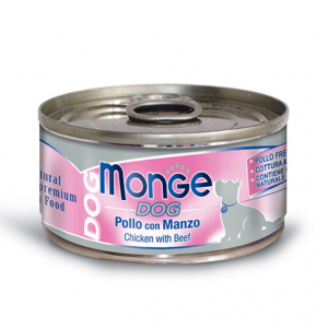 MONGE DOG NATURAL POLLO E MANZO LATTINA 95 GR