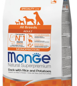 MONGE DOG ADULT ALL BREEDS ANATRA E RISO 12 KG