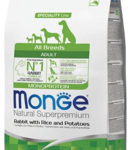 MONGE DOG ADULT ALL BREEDS CONIGLIO E RISO 12 KG