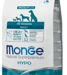 MONGE DOG ADULT ALL BREEDS HYPO SALMONE E TONNO 12 KG