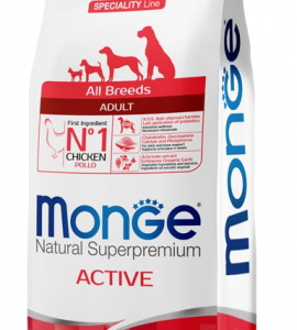 MONGE DOG ADULT ALL BREEDS ACTIVE POLLO 12 KG