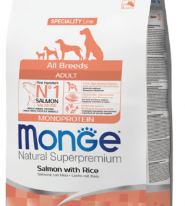 MONGE DOG ADULT ALL BREEDS SALMONE E RISO 12 KG