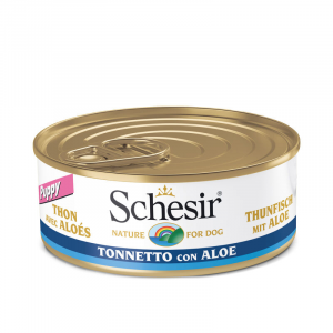 SCHESIR CANE PUPPY TONNO E ALOE LATTINA 150 GR