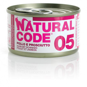 NATURAL CODE GATTO POLLO E PROSCIUTTO LATTINA 85 GR