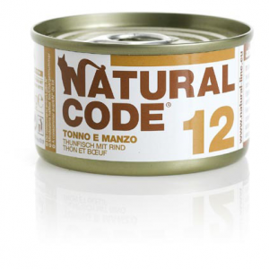NATURAL CODE GATTO TONNO E MANZO LATTINA 85 GR