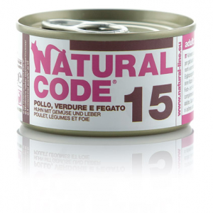 NATURAL CODE GATTO POLLO VERDURE E FEGATO LATTINA 85 GR