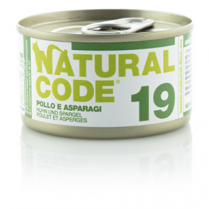 NATURAL CODE GATTO POLLO ASPARAGI E RISO LATTINA 85 GR