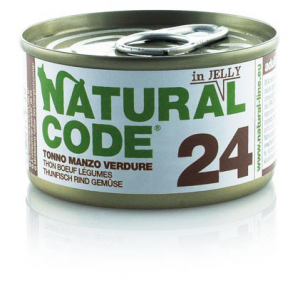NATURAL CODE GATTO TONNO MANZO E VERDURE JELLY LATTINA 85 GR