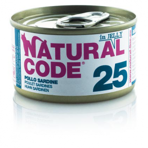 NATURAL CODE GATTO POLLO E SARDINE JELLY LATTINA 85 GR