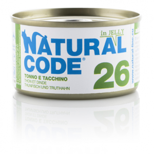 NATURAL CODE GATTO TONNO E TACCHINO JELLY LATTINA 85 GR