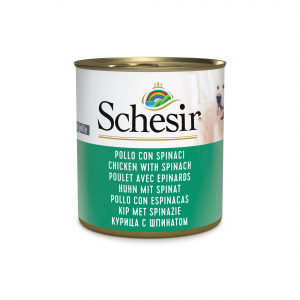 SCHESIR CANE POLLO E SPINACI LATTINA 285 GR