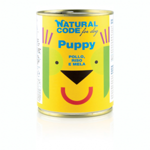 NATURAL CODE CANE PUPPY POLLO RISO E MELA LATTINA 400 GR