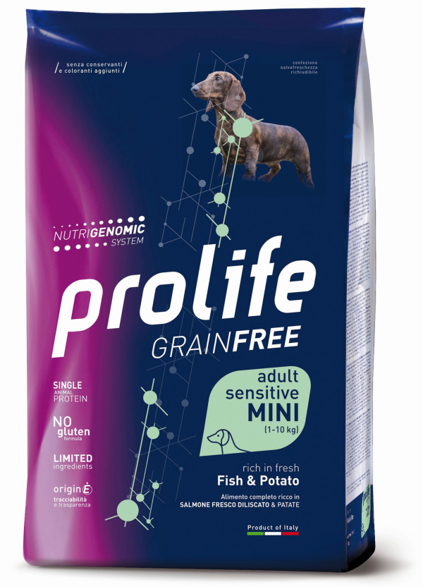 PROLIFE DOG GRAIN FREE ADULT MINI PESCE E PATATE 2 KG