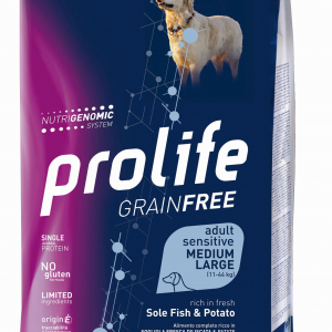 PROLIFE DOG GRAIN FREE ADULT MEDIUM LARGE PESCE E PATATE 10 KG