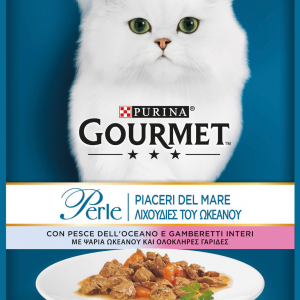GOURMET PERLE PIACERE DEL MARE PESCE DELL'OCEANO E GAMBERETTI 85 GR