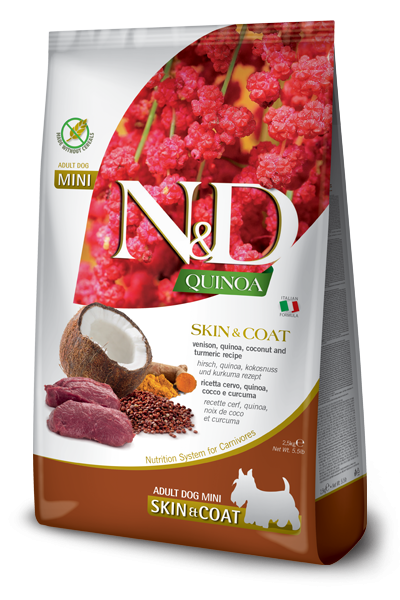 ND DOG QUINOA SKIN&COAT CERVO E COCCO ADULT MINI 800 GR