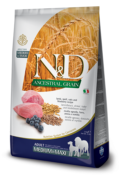 ND DOG LOW AGNELLO E MIRTILLO ADULT MEDIO MAXI 2,5 KG
