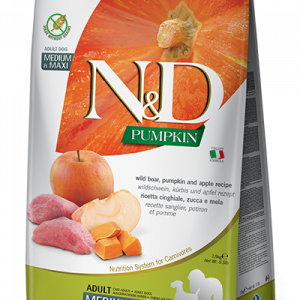 ND DOG ZUCCA CINGHIALE E MELA ADULT MEDIO MAXI 12 KG