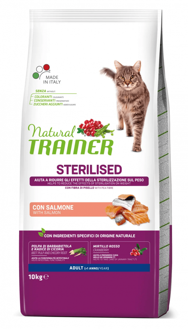 TRAINER NATURAL CAT STERILIZED SALMONE 10 KG