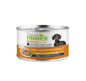 TRAINER NATURAL DOG SENSITIVE ADULT MINI TROTA E CEREALI LATTINA 150 GR