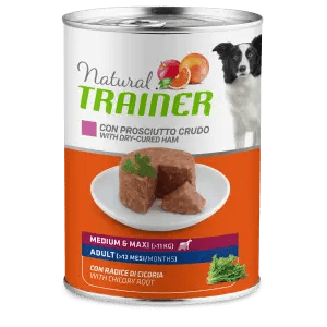 TRAINER NATURAL DOG ADULT MEDIUM PROSCIUTTO E RISO LATTINA 400 GR
