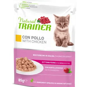 TRAINER NATURAL CAT MULTIPACK KITTEN & YOUNG POLLO 4 BUSTINE 85 GR