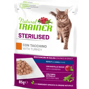TRAINER NATURAL CAT MULTIPACK STERILIZED TACCHINO 4 BUSTINE 85 GR