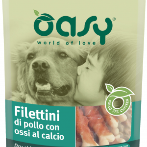 OASY SNACK DOG FILETTI DI POLLO CON OSSO 100 GR