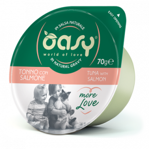 OASY CAT MORE LOVE TONNO E SALMONE CUP 70 GR