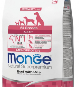 MONGE DOG ADULT ALL BREEDS MANZO E RISO 2,5 KG