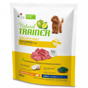 TRAINER NATURAL DOG ADULT MINI MANZO E RISO 800 GR