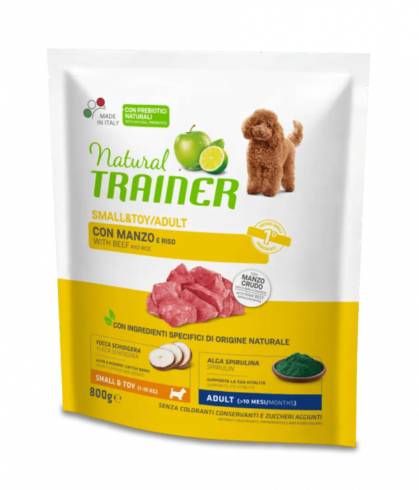 TRAINER NATURAL DOG ADULT MINI MANZO E RISO 800 GR