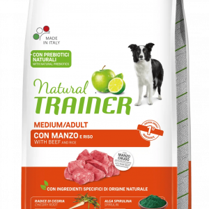 TRAINER NATURAL DOG ADULT MEDIUM MANZO E RISO 12 KG