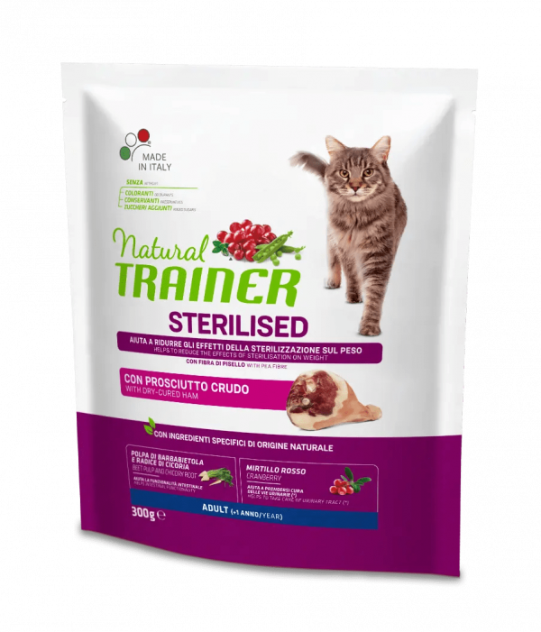 TRAINER NATURAL CAT STERILIZED PROSCIUTTO 300 GR