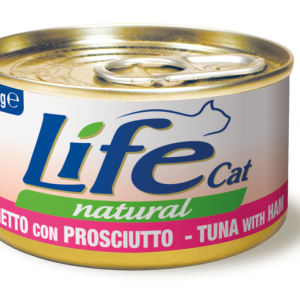 LIFE CAT TONNO E PROSCIUTTO DI POLLO LATTINA 85 GR