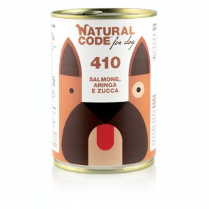 NATURAL CODE CANE SALMONE ARINGA E ZUCCCA LATTINA 400 GR