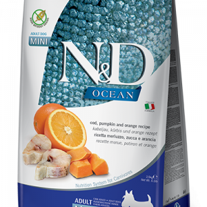 ND DOG OCEAN ZUCCA MERLUZZO E ARANCIA ADULT MINI 2,5 KG