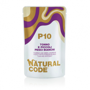 NATURAL CODE GATTO TONNO E PICCOLI PESCI BIANCHI BUSTINA 70 GR