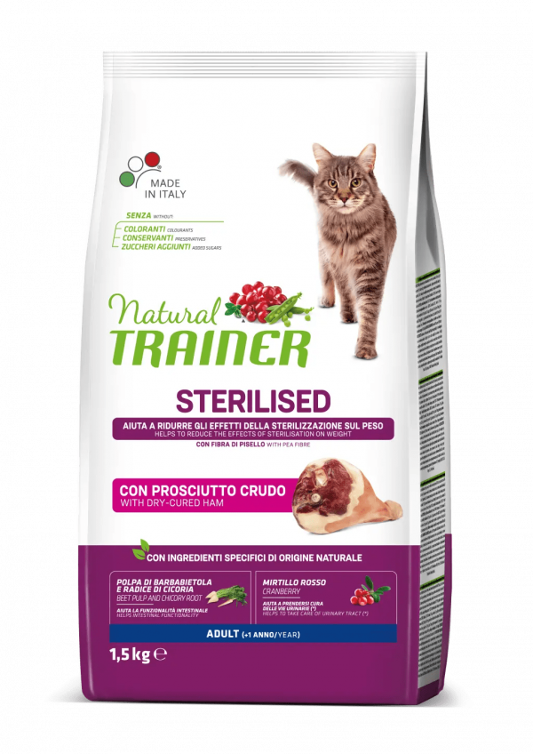TRAINER NATURAL CAT STERILIZED PROSCIUTTO 1,5 KG