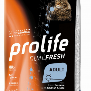 PROLIFE CAT ADULT DUAL SALMONE E MERLUZZO 1,5 KG