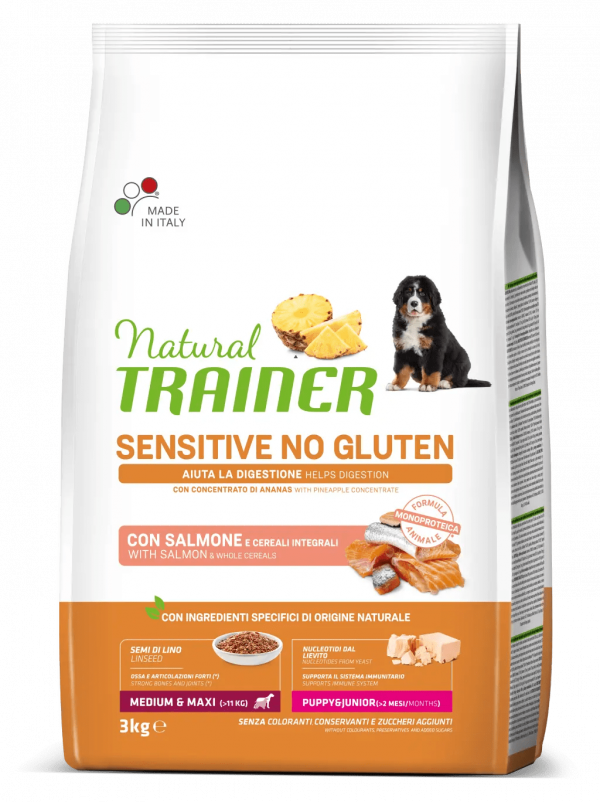 TRAINER NATURAL DOG SENSITIVE PUPPY MEDIUM MAXI SALMONE 3 KG