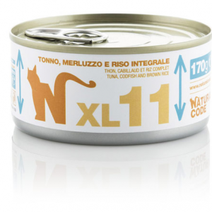 NATURAL CODE GATTO TONNO MERLUZZO E RISO LATTINA 170 GR