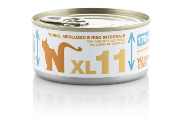 NATURAL CODE GATTO TONNO MERLUZZO E RISO LATTINA 170 GR
