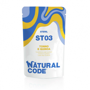NATURAL CODE GATTO STERILIZED TONNO E QUINOA BUSTINA 70 GR