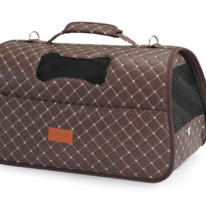 TRASPORTINO TRAPUNTATO "ROMBO" MARRONE 42X25X25 CM