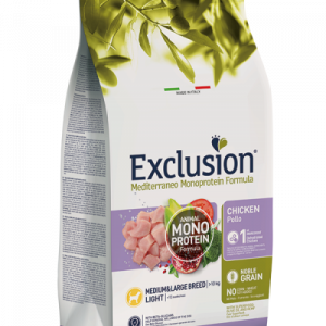 EXCLUSION DOG MEDITERRANEO LIGHT POLLO MEDIO/MAXI 3 KG