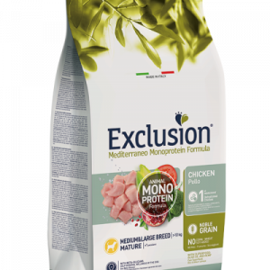 EXCLUSION DOG MEDITERRANEO MATURE POLLO MEDIO/MAXI 12 KG