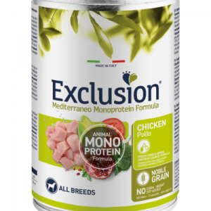 EXCLUSION DOG MEDITERRANEO ADULT POLLO LATTINA 400 GR