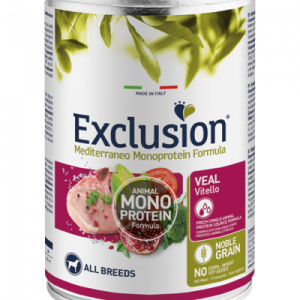 EXCLUSION DOG MEDITERRANEO ADULT VITELLO LATTINA 400 GR