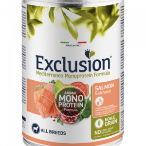 EXCLUSION DOG MEDITERRANEO ADULT SALMONE LATTINA 400 GR